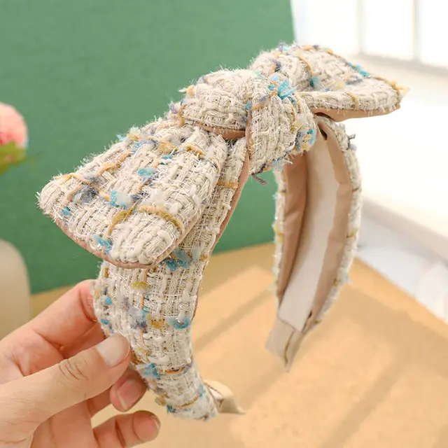Women's Xiaoxiangfeng Woolen Plaid Headband 8 Style - Shop at LoveMi