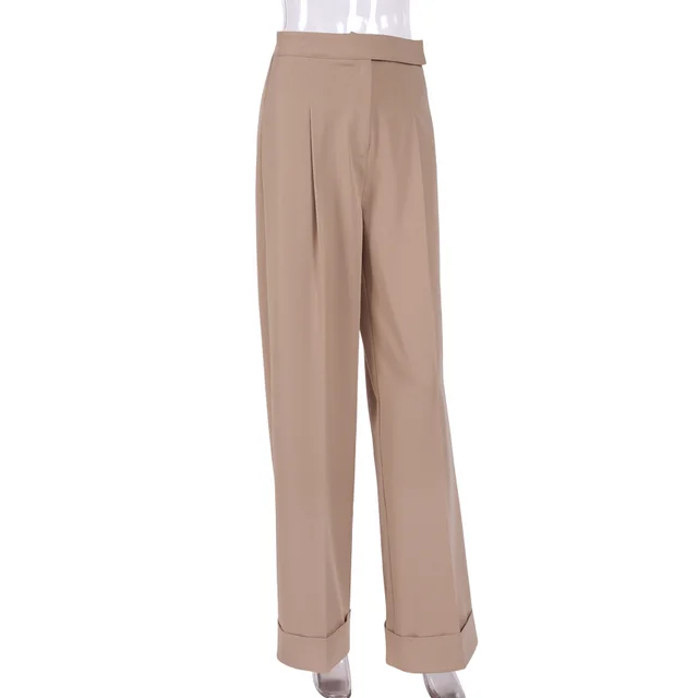 Black Floor Mopping Trousers Loose High Waist Drape Pants Khaki - Shop at LoveMi