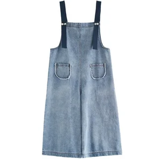 Loose denim overalls - Blue