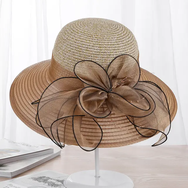 Women's Sun Hat With Large Foldable Brim Khaki - Shop at LoveMi