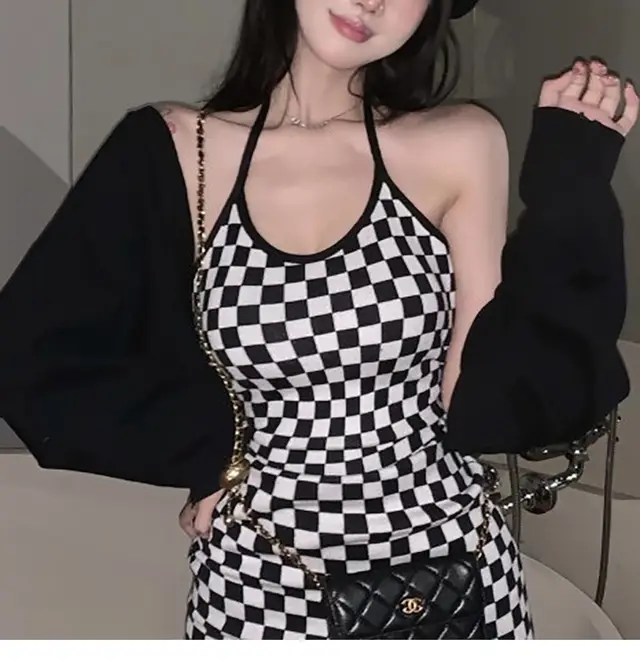 Wrap Arm Skirt Spice Girls Halter Dress Knit Sweater Black - Shop at LoveMi