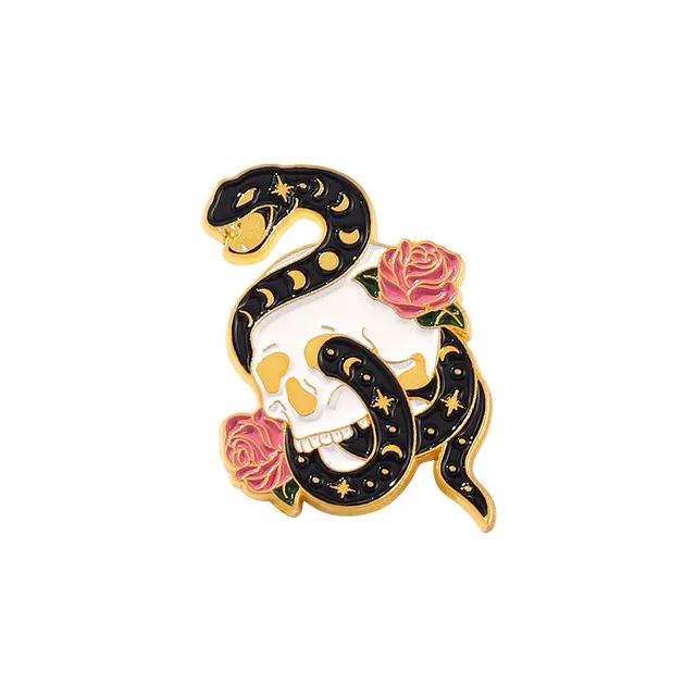 Black Snake Brooch Moon Skull Snake Metal 5 Style - Shop at LoveMi