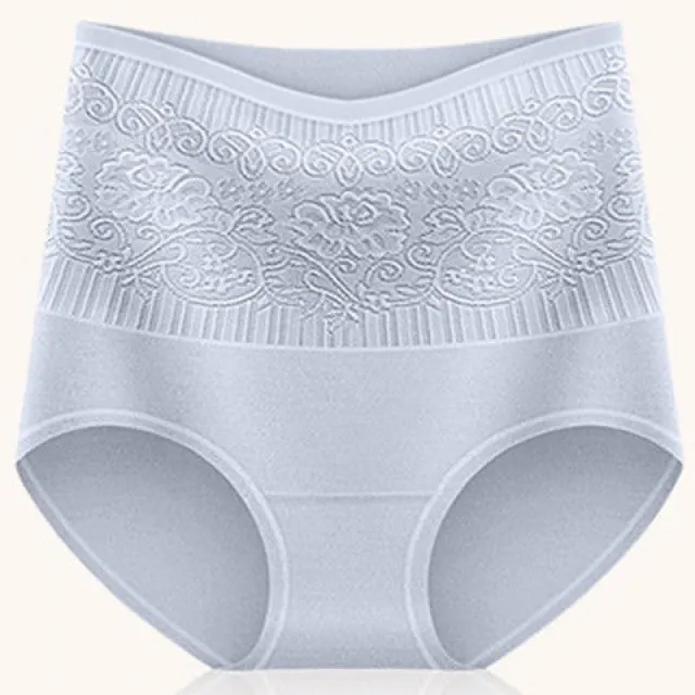 High Waist Abdomen Hip Raise Large Size Cotton Lace Sexy Panties Light Purple - Shop at LoveMi