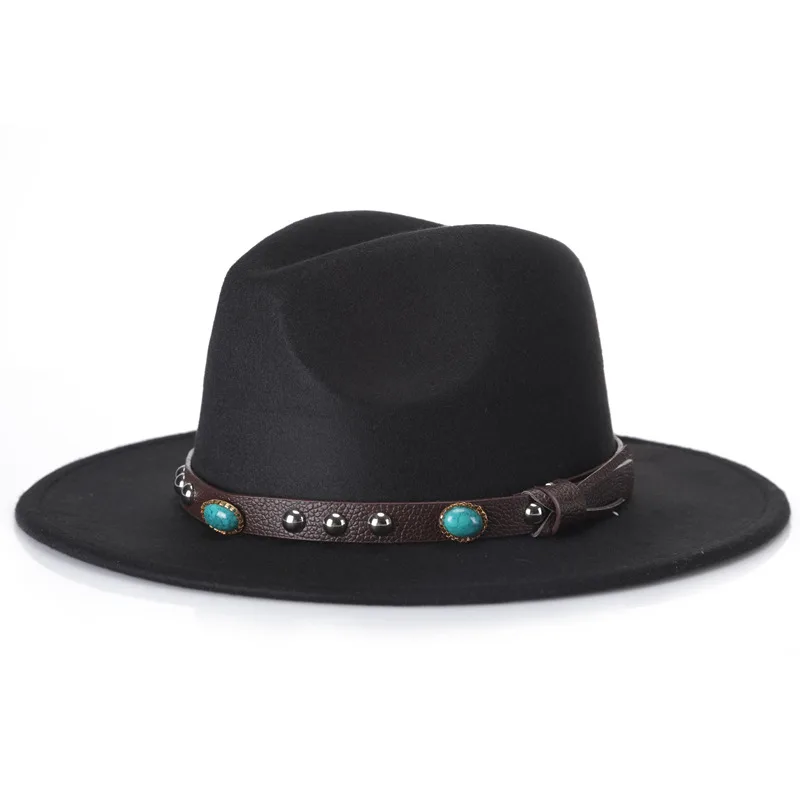 New Fashion Woolen Top Hat Jazz Hat For Men Black - Shop at LoveMi