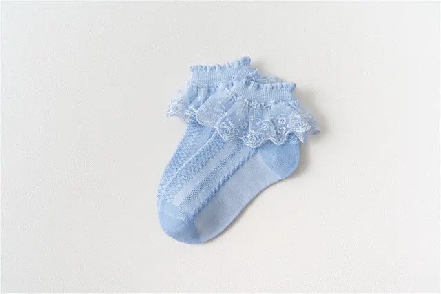 Japanese Lace Princess Short Socks Baby White Dance Blue - Shop at LoveMi