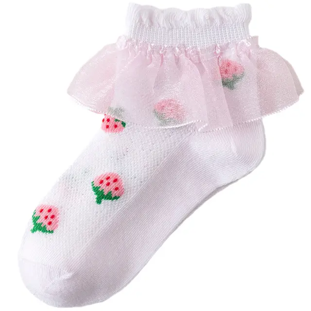 Summer Thin Lace Socks Mesh Lace Princess Pink - Shop at LoveMi