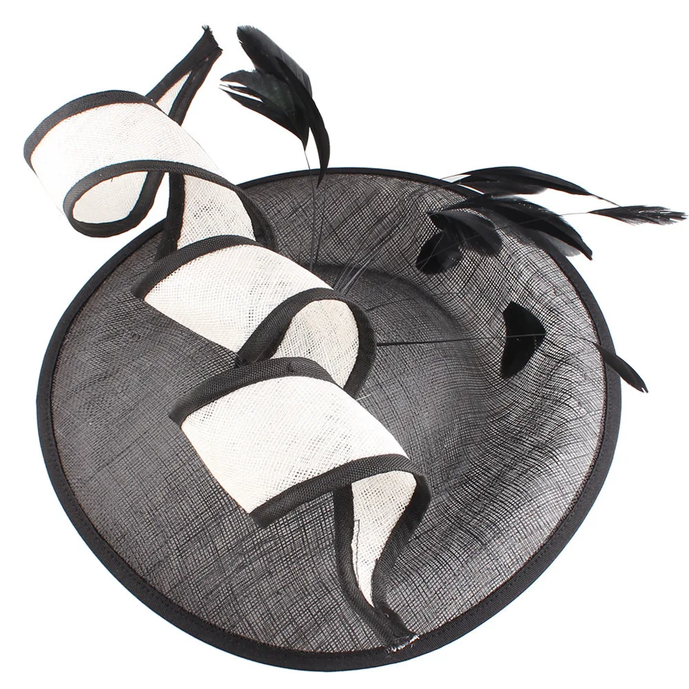 Mesh Bridal Hair Accessories Banquet Party Performance Black And White Top Hat Black - Shop at LoveMi