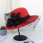 Ladies Temperament Retro Mesh Fashion Hat Trend - Orange