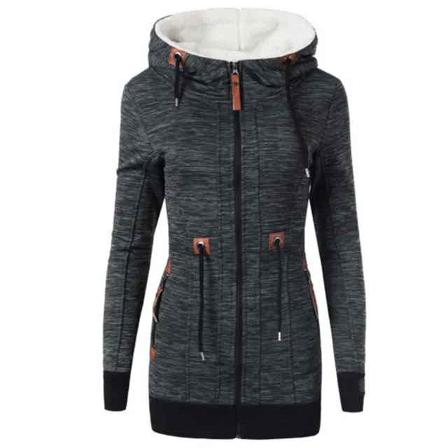 Fashion Casual Fleece Sweater Hooded Cardigan Coat Grey - Shop at LoveMi