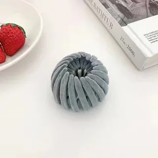 Maruko Hair Ornaments Bird's Nest Hair Tie Lazy Hairpin - Grey