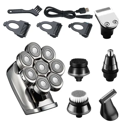 8D Multifunctional Electric Men's Shave Head Tool Silver - Shop at LoveMi
