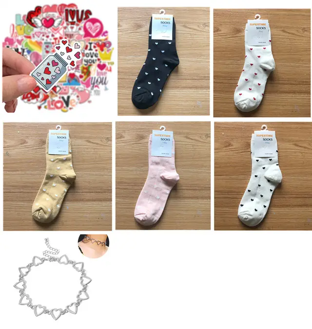 College Style Small Love Cotton Socks B Set - Shop at LoveMi
