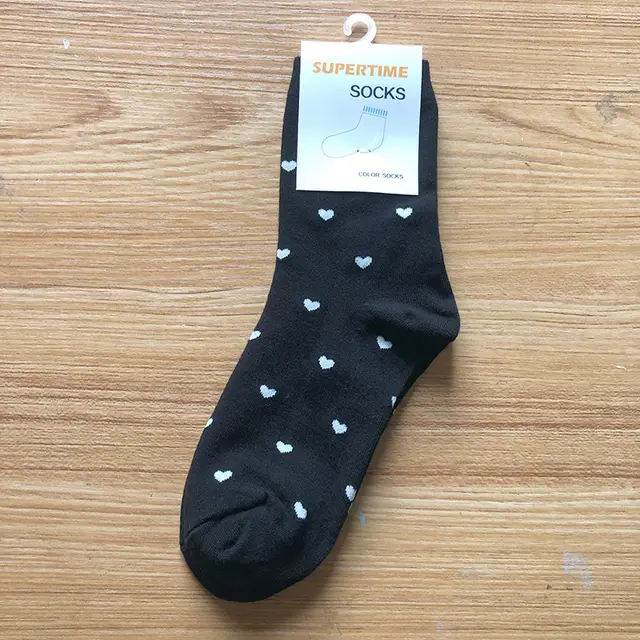 College Style Small Love Cotton Socks Black - Shop at LoveMi