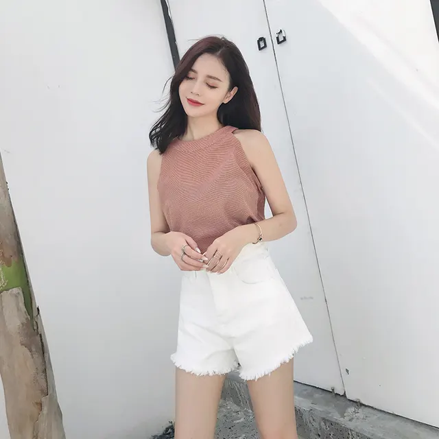 Women's Summer Loose High Waist Denim Shorts White - Shop at LoveMi