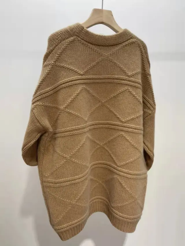 New Temperament High end Mid length Cashmere Sweater Camel - Shop at LoveMi