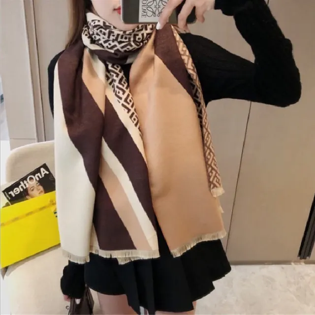 Autumn And Winter New Versatile Shawl Cashmere Scarf Brown - Shop at LoveMi