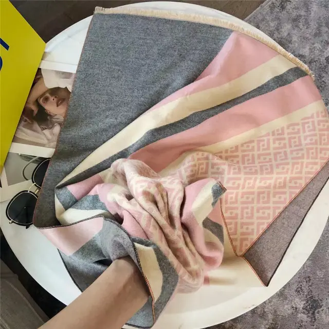 Autumn And Winter New Versatile Shawl Cashmere Scarf Grey Powder - Shop at LoveMi