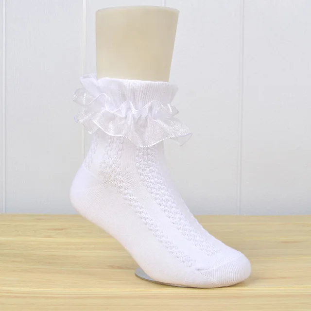 Mesh Princess Baby White Latin Dance Kids Lace Socks White - Shop at LoveMi