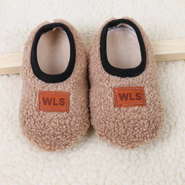 Thickened Baby Shoes And Socks Cover Soft Bottom Indoor Khaki - Shop at LoveMi