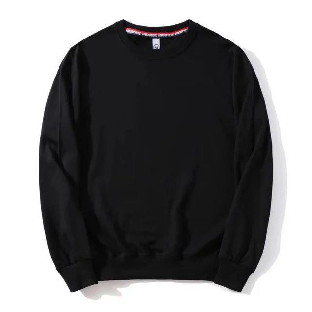 Fashionable Round Neck Solid Color Couple's Sweater Black - Shop at LoveMi