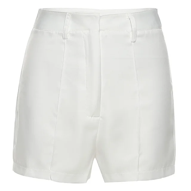 Women's Fashion Lapel Long Sleeve Mid Length White Shorts - Shop at LoveMi