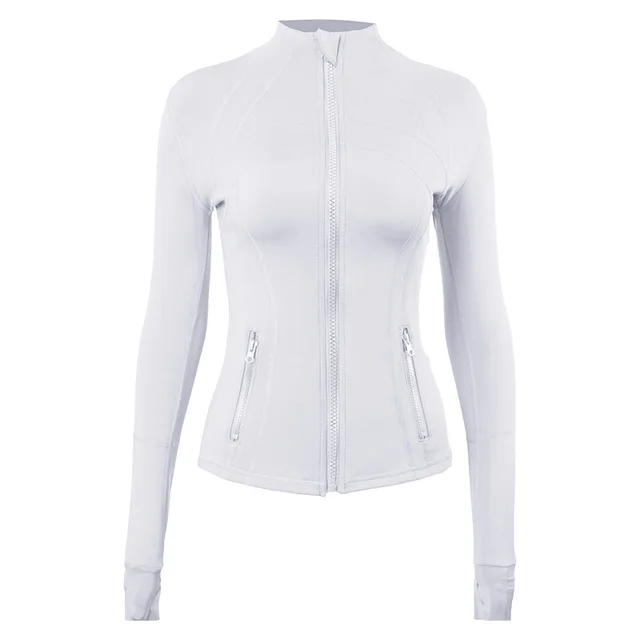 Reversible Brushed Yoga Clothes Ladies Jacket White - Shop at LoveMi