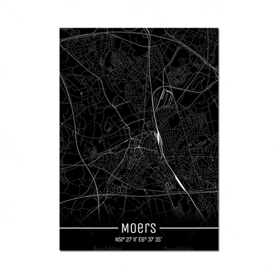 Map Black Line Poster Canvas Painting Home Decor Wall Art 18Color - Shop at LoveMi