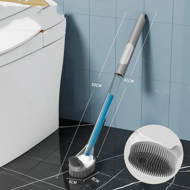 Household Non dead Corner Toilet Brush Upgraded Silicone Brush Head - Shop at LoveMi