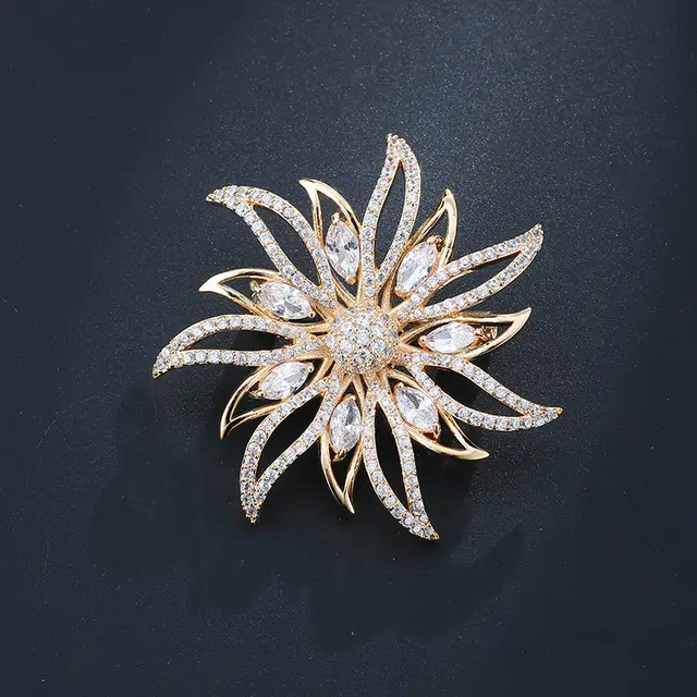 Flame Wreath Brooch Corsage Women's Coat Collar Pin Yellow - Shop at LoveMi