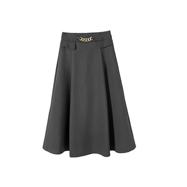 Women's New Chic Chain Waist Midi Skirt Black - Shop at LoveMi