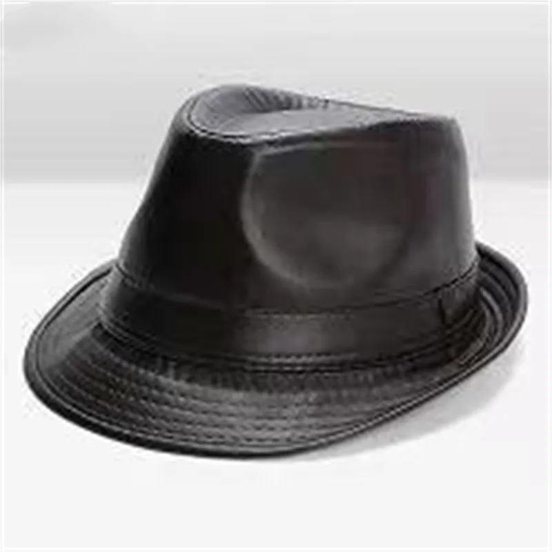 Men's Simple Fashion Leather Jazz Top Hat Coffee - Shop at LoveMi