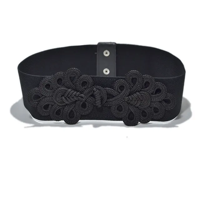 Ladies Versatile Retro Elastic Waistband Decoration Black - Shop at LoveMi