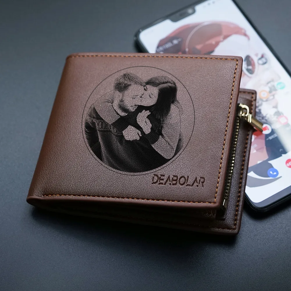 Fashion Short Tri Fold Men's Wallet Zipper Accessory Brown - Shop at LoveMi