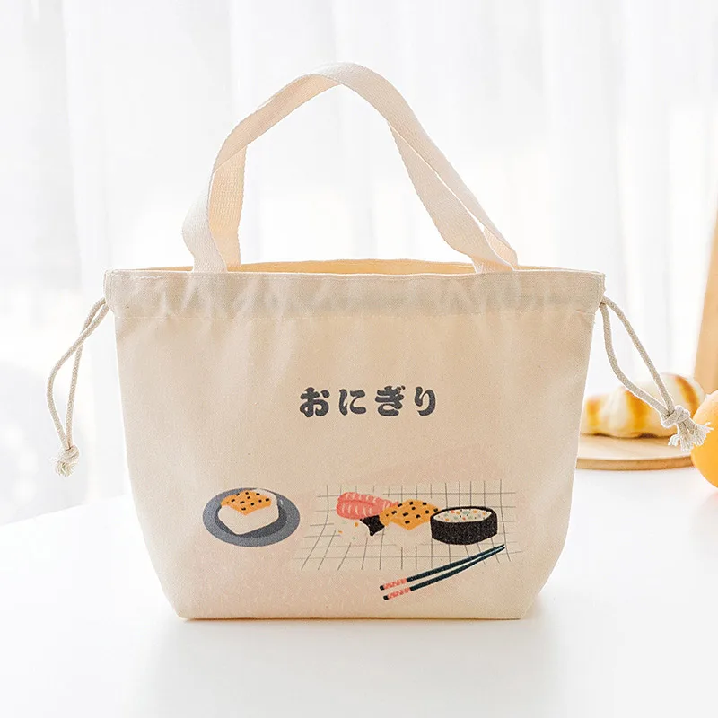 Cute Portable Ladies Handbag Insulation Lunch Box Bag Beige - Shop at LoveMi