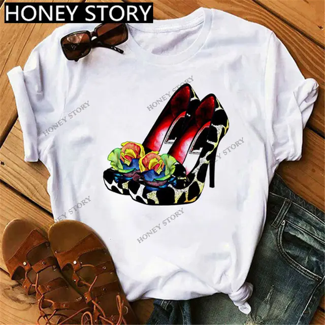 Women's Round Neck Loose Casual Women's T Shirt Short Sleeve 26764White - Shop at LoveMi