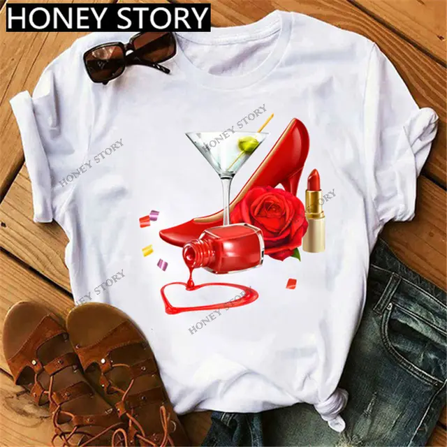Women's Round Neck Loose Casual Women's T Shirt Short Sleeve 26969White - Shop at LoveMi