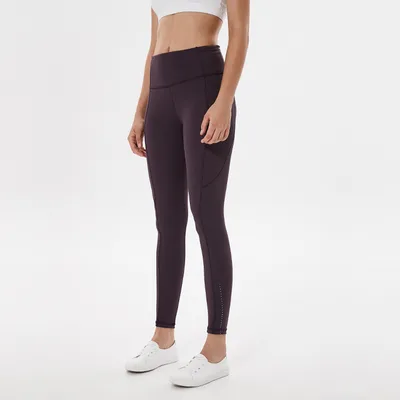 Women's Side Polka Dot Pocket High Waist Skinny Pants Purple - Shop at LoveMi