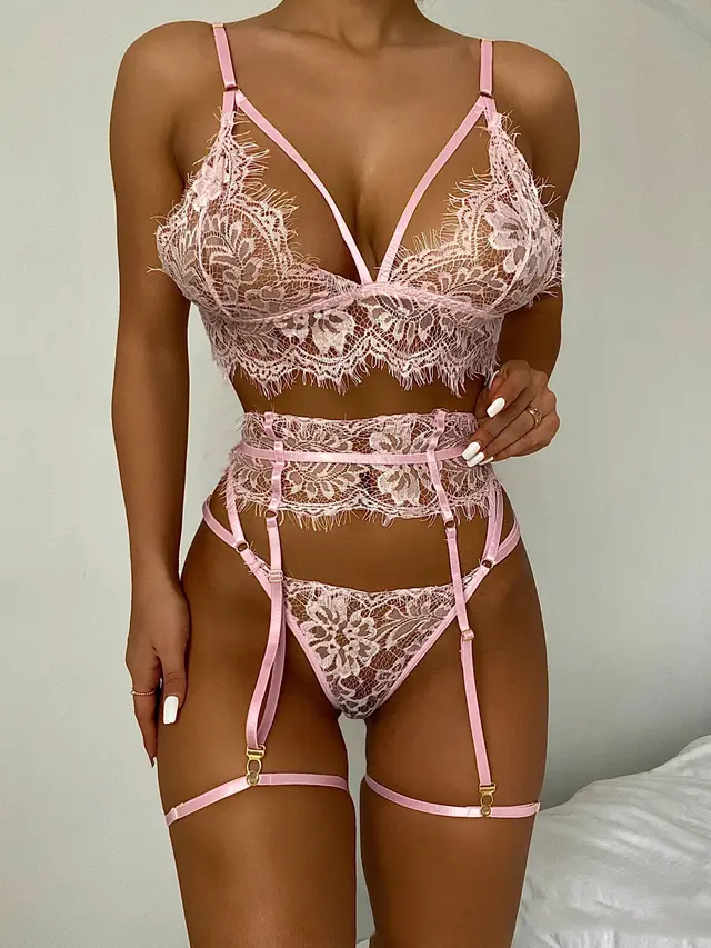Ladies Personality Fashion Underwear Set Pink - Shop at LoveMi