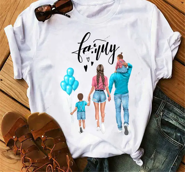 Cartoon Print Fashion Round Neck Loose Ladies T Shirt Short Sleeve 29290White - Shop at LoveMi