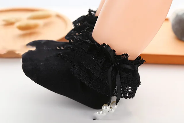 Children's Lace Spring And Autumn Socks Girls Black - Shop at LoveMi