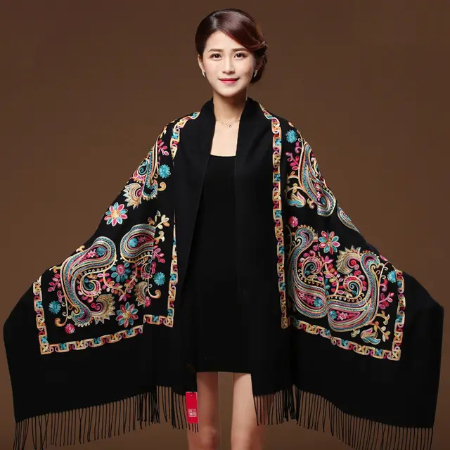 Embroidered Cotton And Linen Scarf Travel Sunscreen Ethnic Style Silk Scarf 22Style - Shop at LoveMi