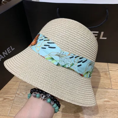 New Mermaid Ribbon Sunscreen Sunshade Bucket Hat Beige - Shop at LoveMi