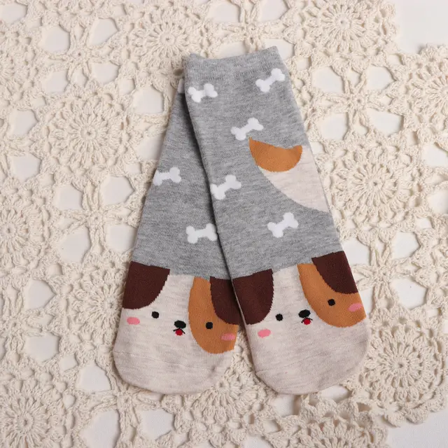 Cartoon Animal Candy Bar Female Socks Animal Grey - Shop at LoveMi