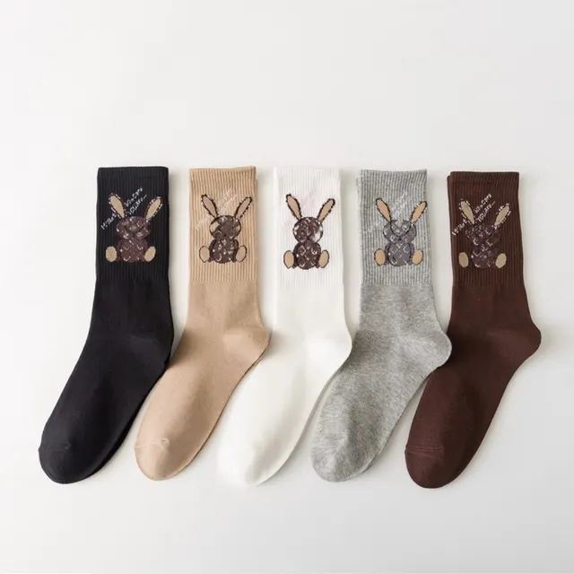 Tide Brand Cartoon RabbitDesign Sweet Cool Socks White - Shop at LoveMi