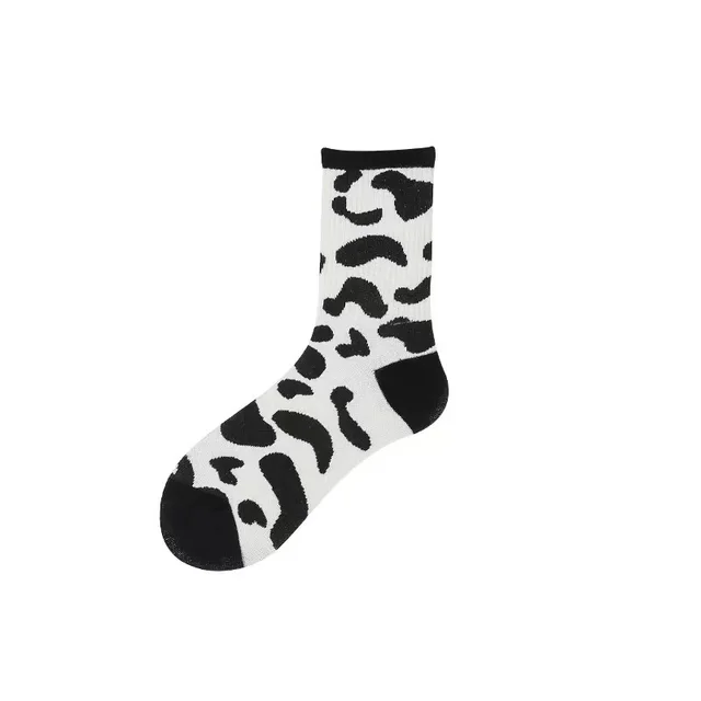 Spotted Cow Cute Socks Female Black And White Spotted Animal Cow Pattern - Shop at LoveMi