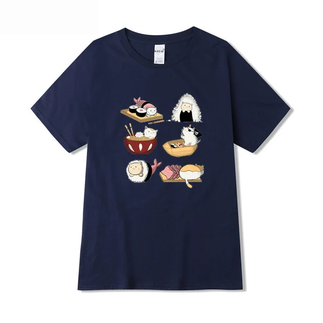 Student Fashion Inner Bottoming Short Sleeve Top Trendy Navy Blue - Shop at LoveMi