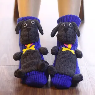 Warm Socks Women's Thick Line Christmas Socks - 14Dark Blue Base