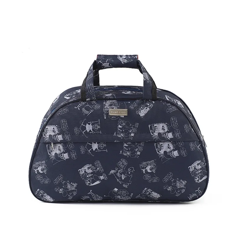 Large Capacity Travel Women's Portable Waterproof Luggage Bag Blue - Shop at LoveMi
