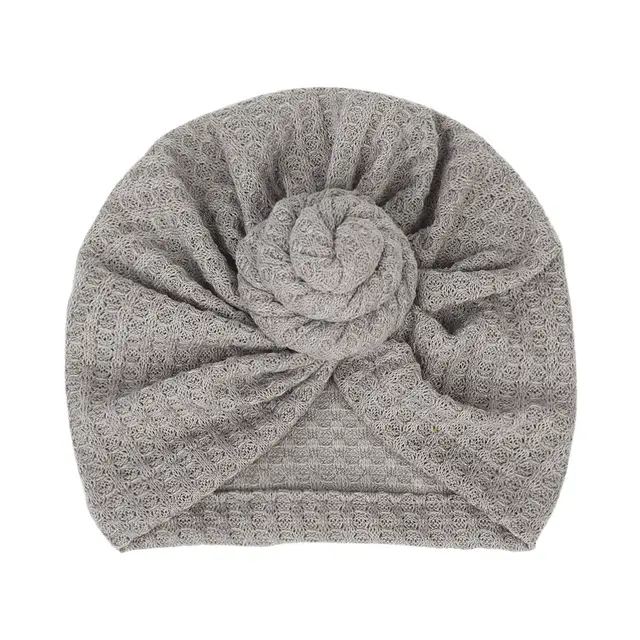 Children's Waffle Solid Color Baby Hat Elastic Grey - Shop at LoveMi