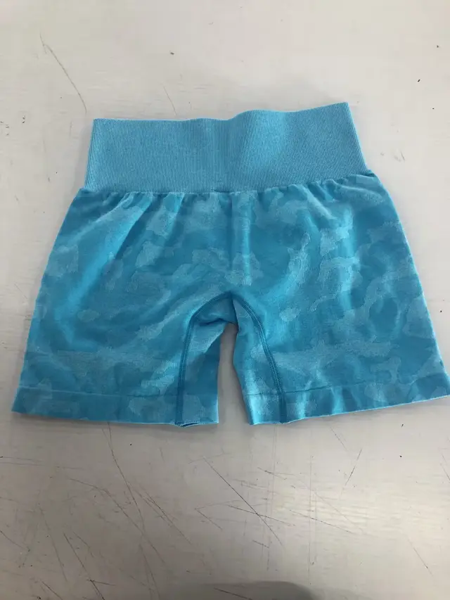 Women's Camo Jacquard Seamless Gym Shorts Bright Blue - Shop at LoveMi